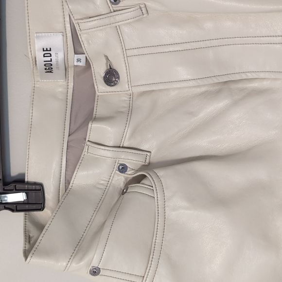 AGOLDE Recycled Leather Jeans, Size 30, Color Powder - Picture 3 of 5